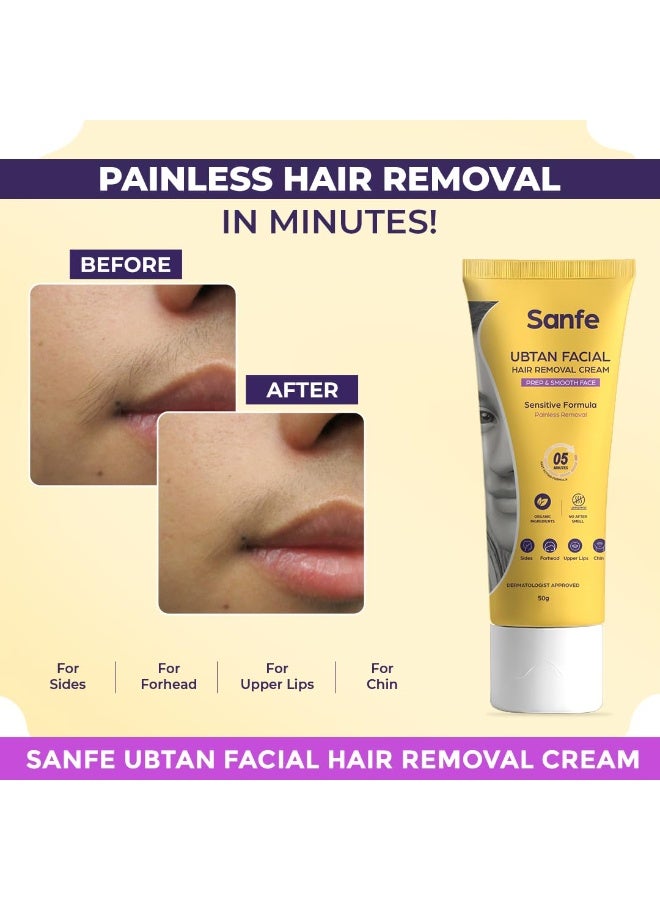 Sanfe ubtan facial hair removal cream | facial hair removal cream for women | safe for sensitive skin | gentle & soothing for delicate face areas | effective face hair removal for women. - Image 5